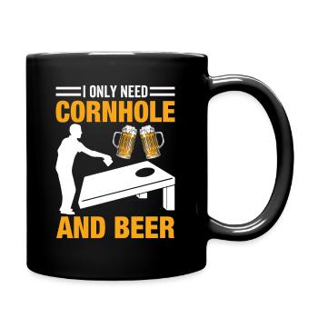 Cornhole et bière - Mug uni - noir - Droite