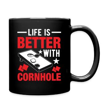 Cornhole La vie est meilleure - Mug uni - noir - Droite