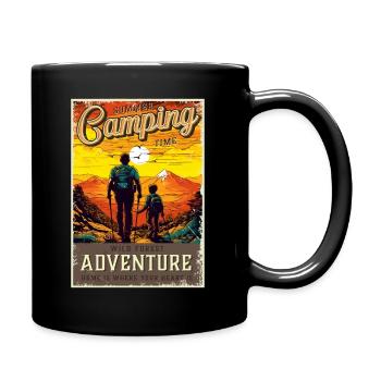 Wandern Wanderer Vater und Sohn Vatertag Geschenk - Tasse einfarbig - Schwarz - Rechts