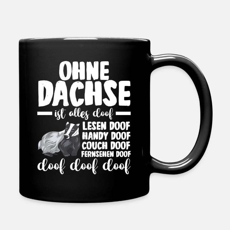 Tiermotiv Dachs - Tasse einfarbig - Schwarz