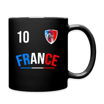 Numéro 10 Foot France 2023 Maillot Football Coq - Mug uni - noir - Droite