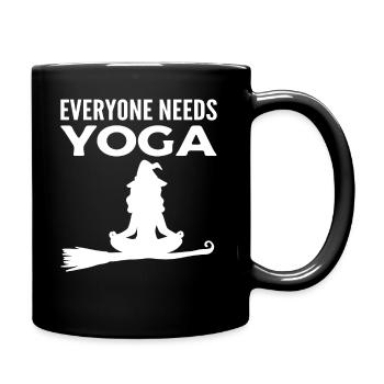 Sorcière méditant professeur de yoga - Mug uni - noir - Droite