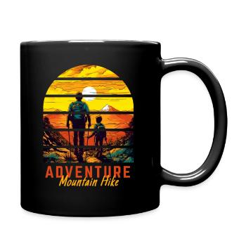 Wandern Outdoor Wanderer Vater und Sohn Geschenk - Tasse einfarbig - Schwarz - Rechts