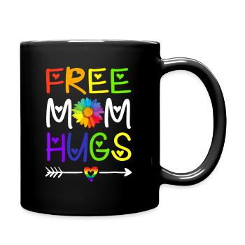 Maman gratuite embrasse Daisy Rainbow Heart Mois de la fierté LGBT - Mug uni - noir - Droite