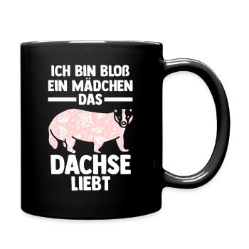 Tiermotiv Dachs - Tasse einfarbig - Schwarz - Rechts