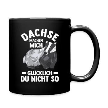 Tiermotiv Dachs - Tasse einfarbig - Schwarz - Rechts