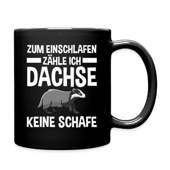 Tiermotiv Dachs - Tasse einfarbig - Schwarz - Rechts