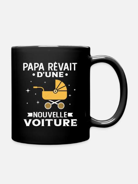Papa Cadeau Futur Papa - nouvelle voiture de Papa - Mug uni - noir
