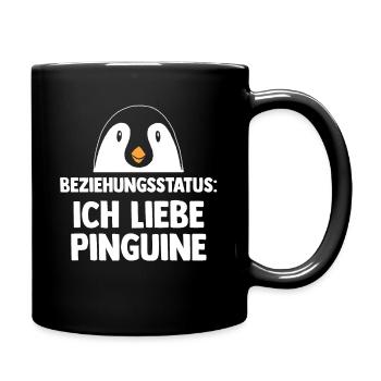 Tiermotiv Beziehungsstatus Pinguin - Tasse einfarbig - Schwarz - Rechts