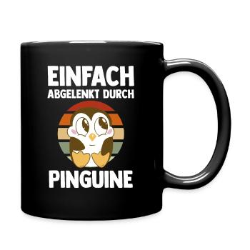 Tiermotiv Pinguin - Tasse einfarbig - Schwarz - Rechts