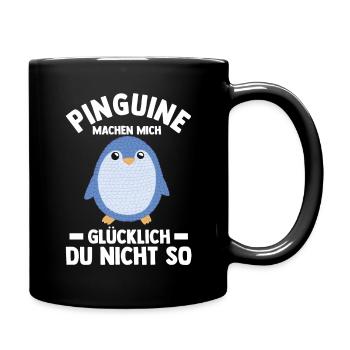Tiermotiv Pinguin - Tasse einfarbig - Schwarz - Rechts