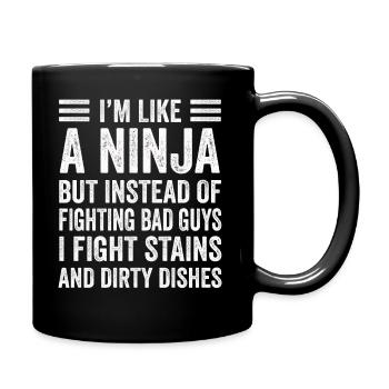 Comme une femme au foyer ninja - Mug uni - noir - Droite