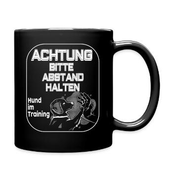 Achtung Hund im training - Tasse einfarbig - Schwarz - Rechts