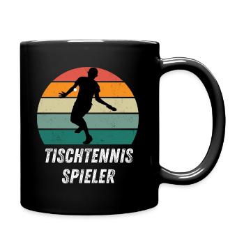 Tischtennisspieler - Tasse einfarbig - Schwarz - Rechts