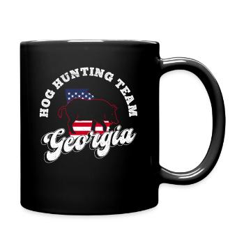 Schweinejagd Georgia Design Für Wildschweinjäger - Tasse einfarbig - Schwarz - Rechts