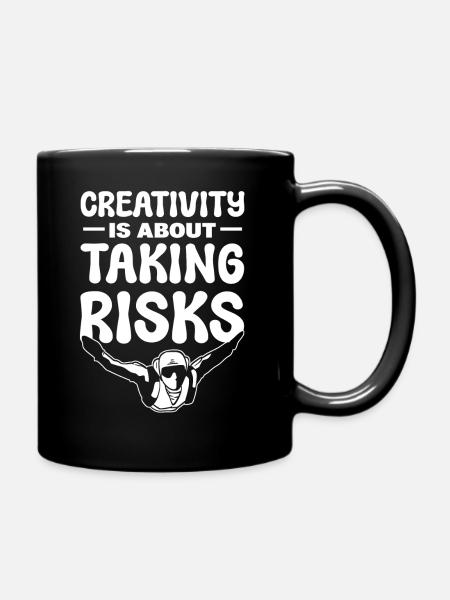 Skydiving Tandem skydivers - Full Colour Mug - black
