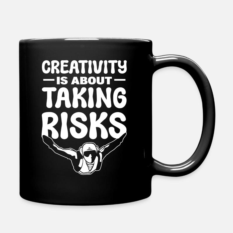 Skydiving Tandem skydivers - Full Colour Mug - black