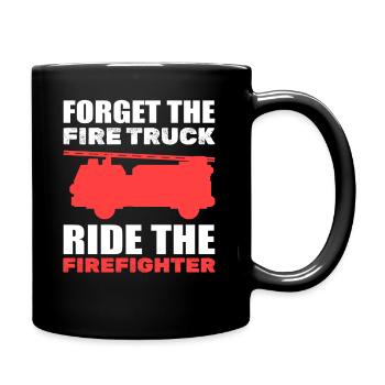 Funny fire rescue firefighter - Full Colour Mug - black - Right