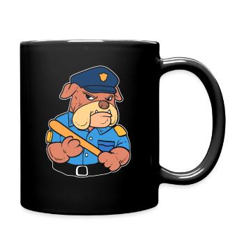 Dog Policeman Officer - Full Colour Mug - black - Right