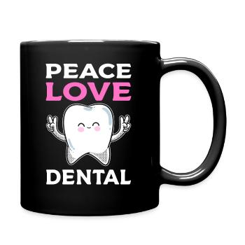 Peace Love Dental Dentist - Full Colour Mug - black - Right