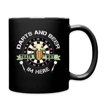 DART I Darts and Beer that's why im here - Full Colour Mug - black - Right
