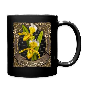 Orchids vintage botanical illustration - Full Colour Mug - black - Right