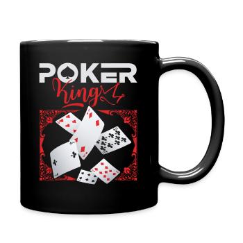Poker-King, Poker-Spruch, Poker-Champion - Tasse einfarbig - Schwarz - Rechts