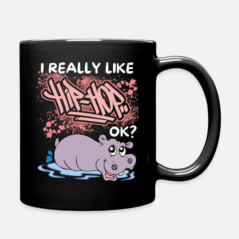 Lustiges Nilpferd, Flusspferd, Hip-Hop Spruch, Pun - Tasse einfarbig - Schwarz
