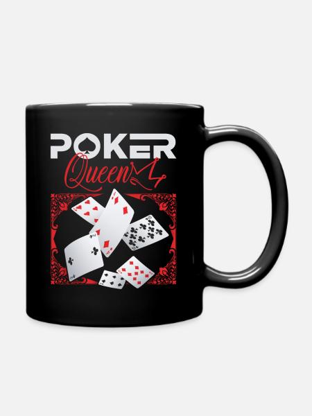 Poker-Queen, Poker-Spruch, Poker-Champion - Tasse einfarbig - Schwarz
