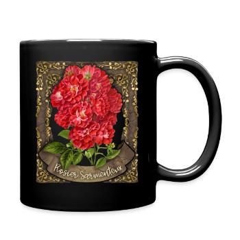 Rose antique, Rose botanique, Roses millésimées - Mug uni - noir - Droite