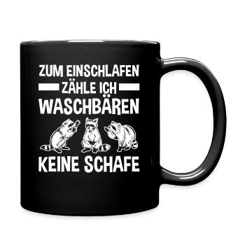 Tiermotiv Waschbär - Tasse einfarbig - Schwarz - Rechts