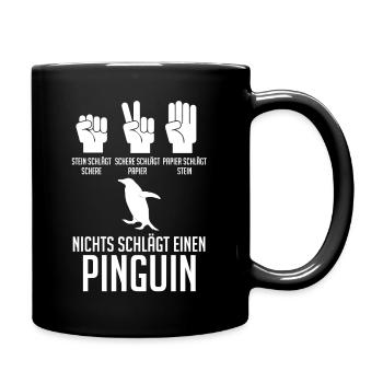 Tiermotiv Pinguin - Tasse einfarbig - Schwarz - Rechts