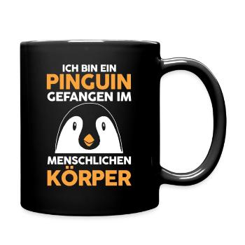 Tiermotiv Pinguin - Tasse einfarbig - Schwarz - Rechts