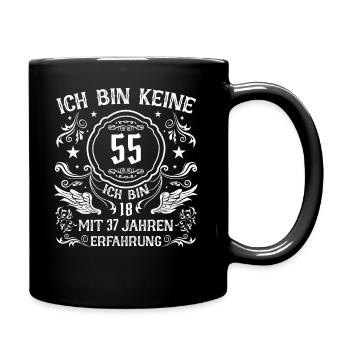 Geschenk 55 Jahre Geburtstagskind - Tasse einfarbig - Schwarz - Rechts