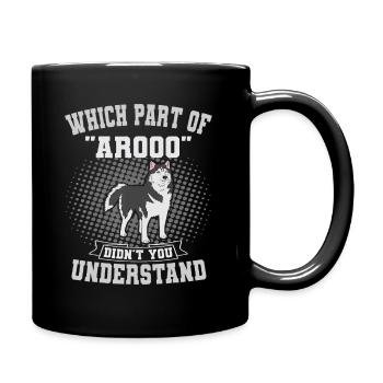 Siberian Husky Arooo Züchter Pelzeltern Schlittenhund - Tasse einfarbig - Schwarz - Rechts