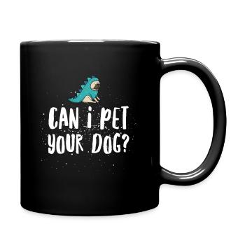 Puis-je caresser votre chien? enfants animaux cadeau amusant - Mug uni - noir - Droite
