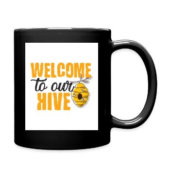 Bienvenue dans notre ruche - Mug uni - noir - Droite
