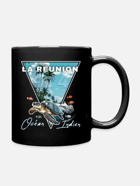L'île de la Réunion 974 Océan Indien Cadeau - Mug uni - noir