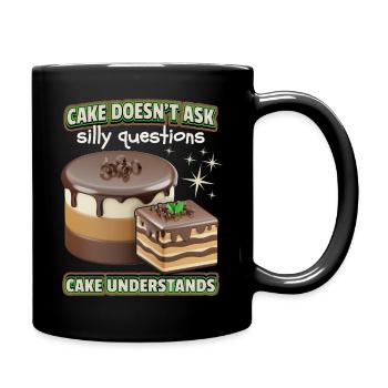 Cake, Candy, Chocolate, 3d funny saying - Full Colour Mug - black - Right