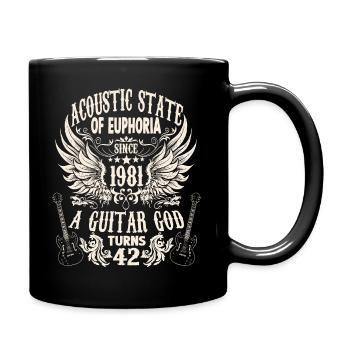 guitarists birthday 1981 vintage 42 years - Full Colour Mug - black - Right