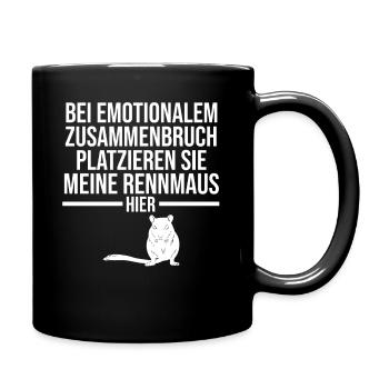 Maus Mäuse Rennmaus - Tasse einfarbig - Schwarz - Rechts