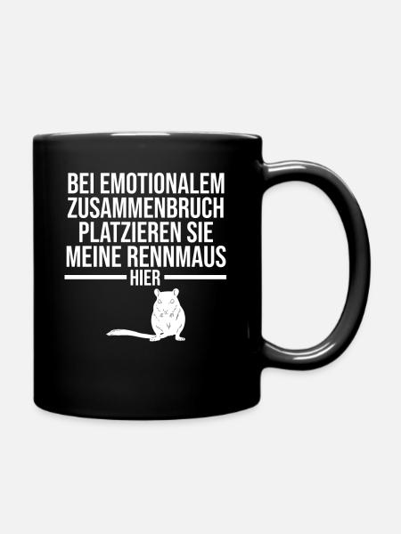 Maus Mäuse Rennmaus - Tasse einfarbig - Schwarz