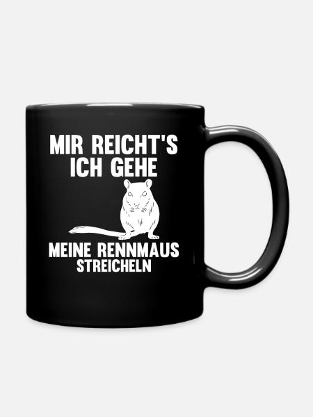 Maus Mäuse Rennmaus - Tasse einfarbig - Schwarz