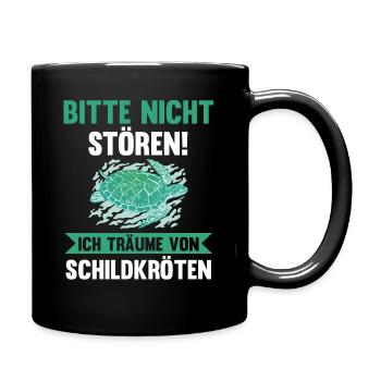 Schildkröte Schildkröten - Tasse einfarbig - Schwarz - Rechts