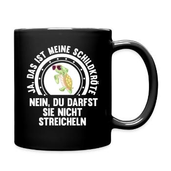 Schildkröte Schildkröten - Tasse einfarbig - Schwarz - Rechts