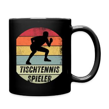 Tischtennisspieler - Tasse einfarbig - Schwarz - Rechts