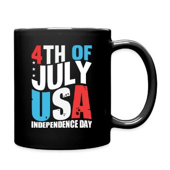 4th Of July USA Independence Day - Tasse einfarbig - Schwarz - Rechts