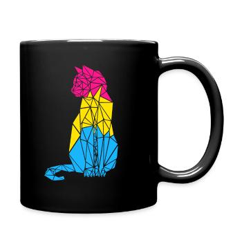 Pansexual Cat Pansexual Flag Colors - Full Colour Mug - black - Right