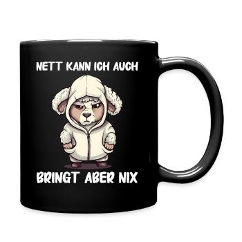Schafe Schafherde Bauernhof Landwirt Schäfer - Tasse einfarbig - Schwarz - Rechts