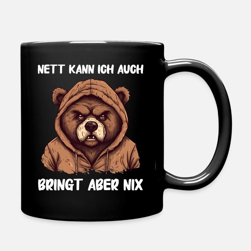 Bär Bären Grizzlybär Braunbär - Tasse einfarbig - Schwarz